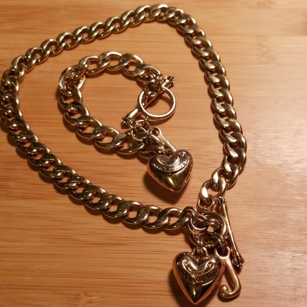 Gold Vintage Juicy Couture Necklace and Bracelet